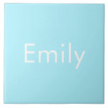 Carreau Votre propre nom ou mot | Ciel bleu doux<br><div class="desc">Votre nom ou mot personnalisé.</div>