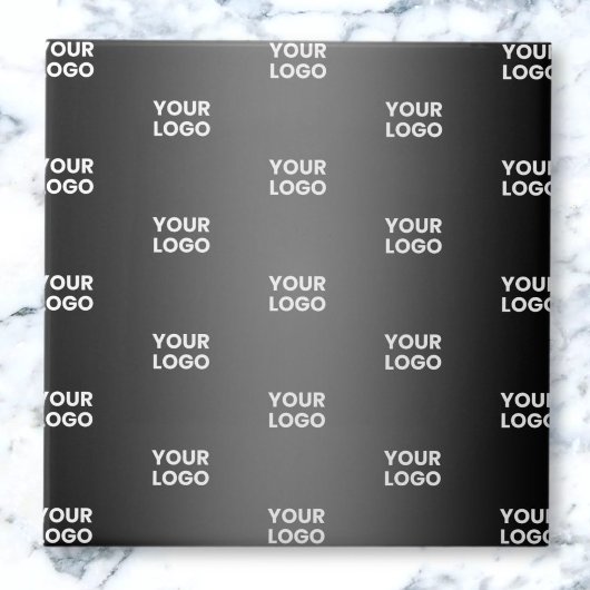 Carreau Votre simple logo répétitif | Gradient noir et gri