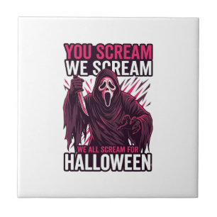 Carreau Vous criez Nous Halloween Ghostface Couteau Sangla