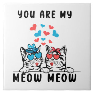 Carreau Vous êtes mon couple de chat Meow Meow pour la Sai