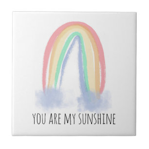 Carreau Vous êtes mon eau de soleil aquarelle arc-en-ciel