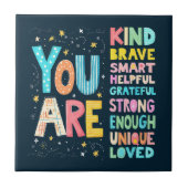 Carreau Vous Êtes Une Citation Inspirationnelle Typographi (Devant)