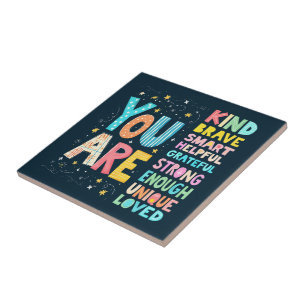 Carreau Vous Êtes Une Citation Inspirationnelle Typographi