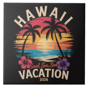 Carreau Voyage à Hawaï 2026 Vacances d'été Plage