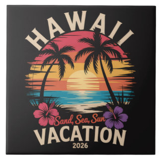 Carreau Voyage à Hawaï 2026 Vacances d'été Plage