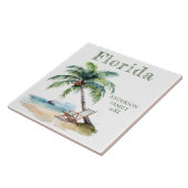 Carreau Voyage à la plage en Floride à l'aquarelle (Côté)