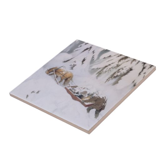 Carreau Voyage d'hiver à travers la neige à Noël (Côté)