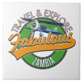Carreau Voyagez, explorez la Zambie fabuleuse bouton (Devant)