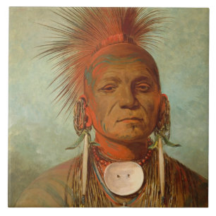 Carreau Voyez-non-ty-un, un chaman de l'Iowa, 1844