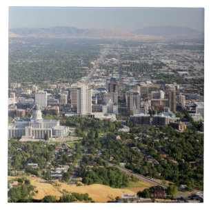 Carreau Vue aérienne de Salt Lake City du centre, Utah