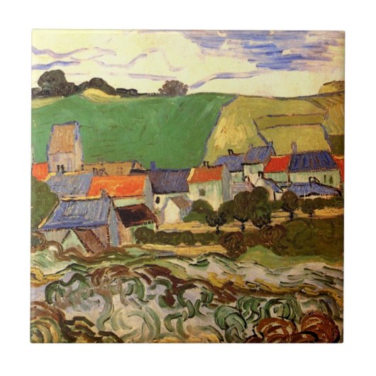 Carreau Vue d'Auvers par Vincent van Gogh (Devant)