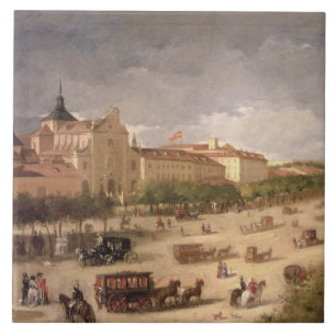 Carreau Vue de Calle de Alcala, Madrid (huile sur la toile