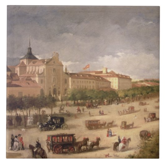 Carreau Vue de Calle de Alcala, Madrid (huile sur la toile (Devant)