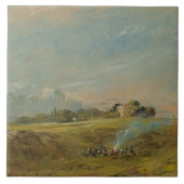 Carreau Vue de Hampstead Heath, avec des figures autour d' (Devant)