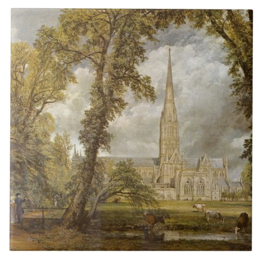 Carreau Vue de la cathédrale de Salisbury (par John Consta (Devant)