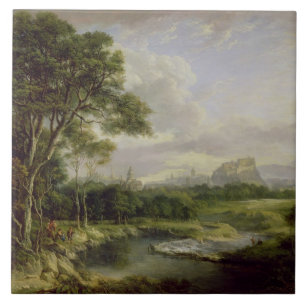 Carreau Vue de la ville d'Edimbourg, c.1822 (huile sur le
