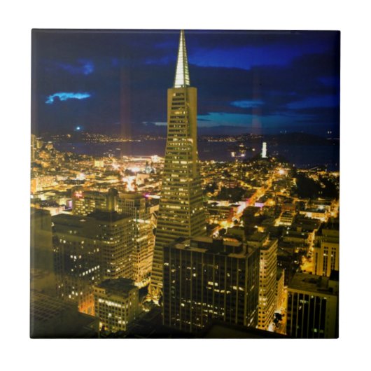 Carreau Vue de nuit de San Francisco. (Devant)