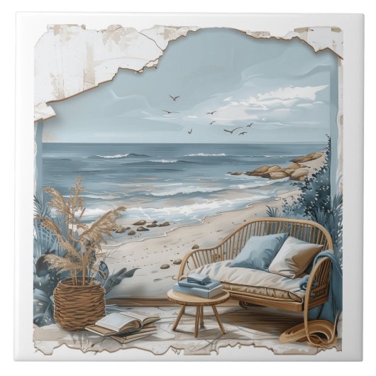 Carreau Vue de plage - Fenêtre Vue de plage (Devant)