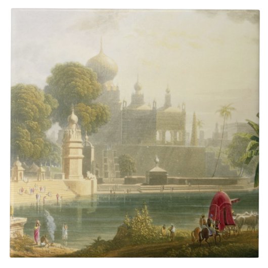 Carreau Vue de Sassoor dans Deccan, du volume II de ' (Devant)
