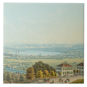Carreau Vue de Zurich, c.1840 (la semaine)