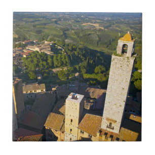 Carreau Vue depuis la tour, San Gimignano, Sienne, Toscane
