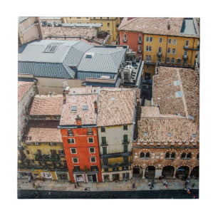 Carreau Vue du dessus des façades colorées des bâtiments