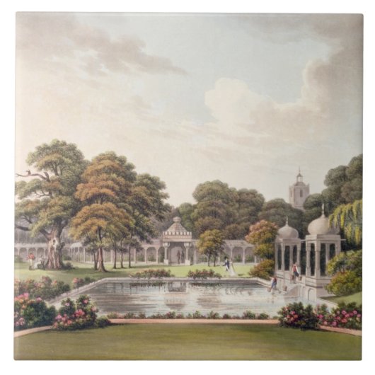 Carreau Vue du dôme, pavillon de Brighton, gravé par (Devant)