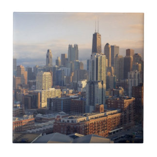 Carreau Vue du paysage urbain avec la lumière fantastique