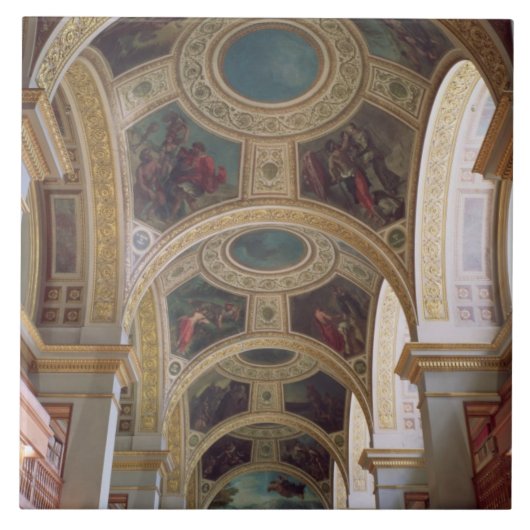 Carreau Vue du plafond coffered de bibliothèque avec s (Devant)