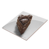 Carreau Vue élevée d'un morceau de gâteau de chocolat (Côté)