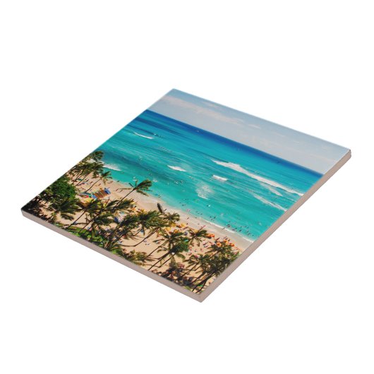 Carreau Vue Élevée Sur La Plage De Waikiki, Honolulu 2 (Côté)