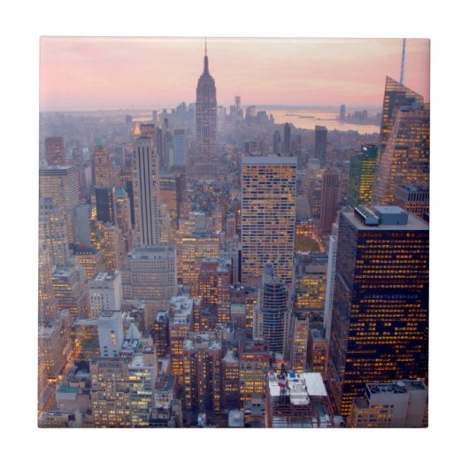 Carreau Vue large de Manhattan au coucher du soleil (Devant)