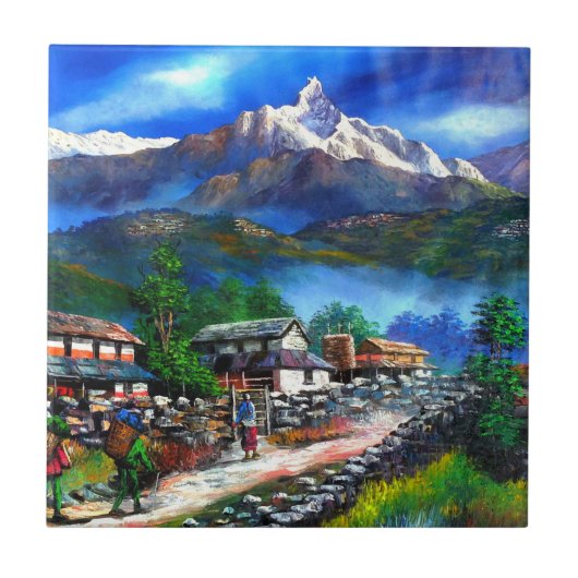 Carreau Vue Panoramique De L'Everest Mountain Nepal (Devant)