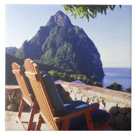 Carreau Vue sur Gros Piton depuis la villa Stonefield Esta (Devant)