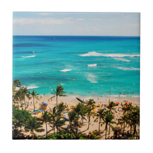Carreau Vue surélevée de la scène de Waikiki Beach, Honolu