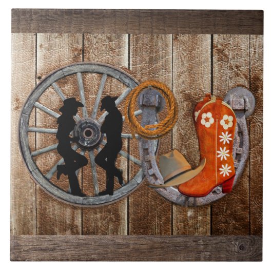 Carreau Wagon Wheel Western Cowboy (Devant)