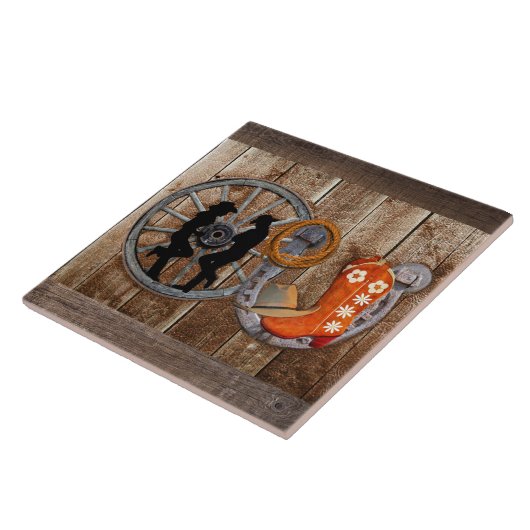 Carreau Wagon Wheel Western Cowboy (Côté)