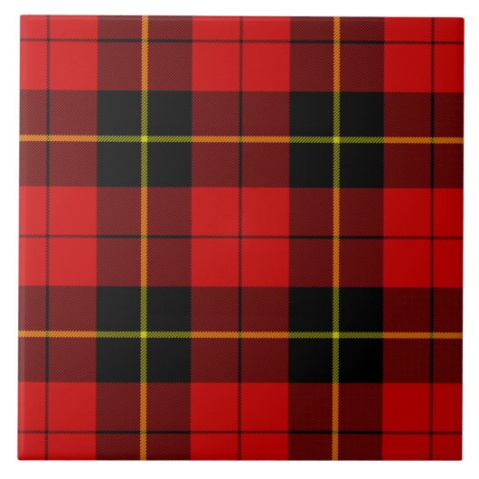 Carreau Wallace tartan rouge noir plaid (Devant)