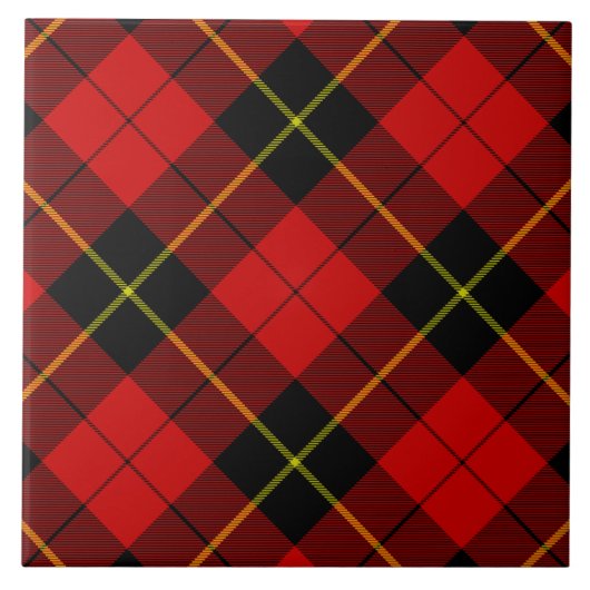 Carreau Wallace tartan rouge noir plaid (Devant)