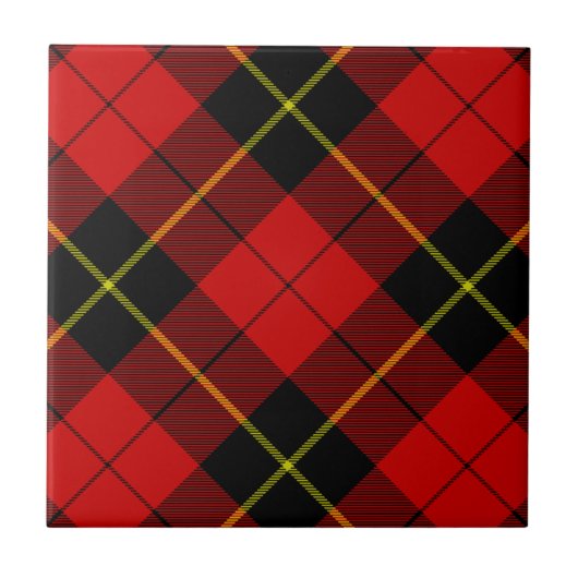 Carreau Wallace tartan rouge noir plaid (Devant)