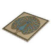 Carreau Walter Crane Blue Peacock avec sa queue écartée (Côté)