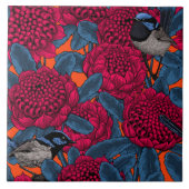 Carreau Waratah rouge et brunes (Devant)