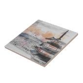 Carreau Watercolor Japanese Pagoda & Fuji  (Côté)