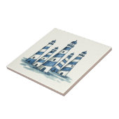Carreau Watercolor Light Houses Blue Ivory ID1202 (Côté)