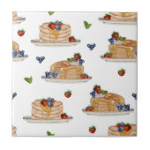 Carreau Watercolor Pancakes Berries Breakfast Brunch (Devant)