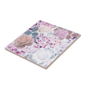 Carreau Watercolor roses et hydrangeas. (Côté)