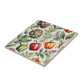 Carreau Watercolor Vegetable Garden Pattern (Côté)