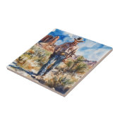 Carreau Watercolour Cowboy in Desert (Côté)