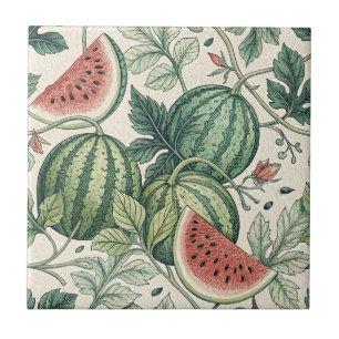 Carreau Watermelon vintage botaniques sans couture motif