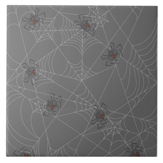 Carreau Web et citrouilles d'araignées d'Halloween (Devant)